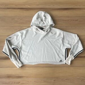 Adidas Off-White Cropped‎ Hoodie